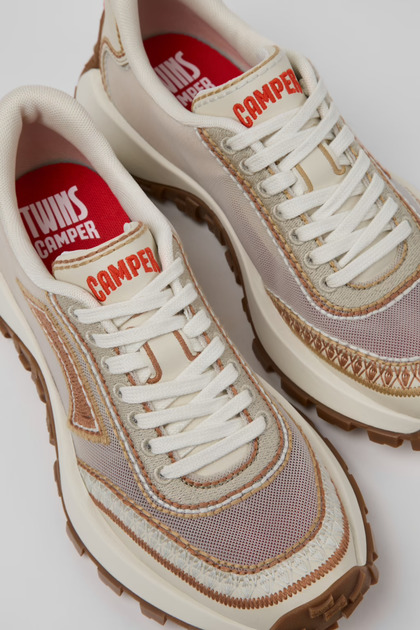 CAMPER Twins Kadın Bej ve Kahverengi Tekstil Spor Ayakkabı