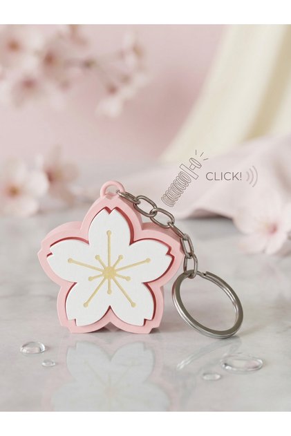 Sakura Cherry Blossom Clicker Keychain - Stress Relief Fidget Toy and Aesthetic Bag Ornament