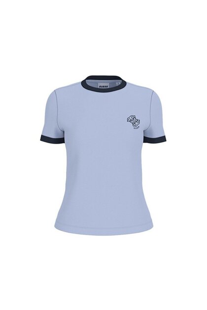 Greta Kadın Aktif Slim Fit Bisiklet Yaka T-Shirt Parlement Mavi