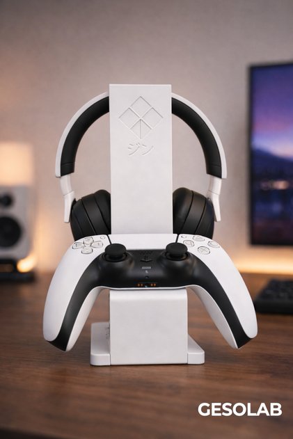 2’si 1 Arada Kulaklık Standı ve Oyun Kolu Tutucu – PS5 & Xbox Uyumlu, BEYAZ 24.5 cm Gaming