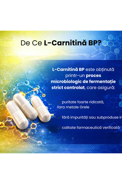 Balkan Pharmaceuticals Food supplement L-Carnitine BP, 60 capsules, L- Carnitine + L-Tartrate, Vitamins B1, B6, 38.7 g- Trendyol
