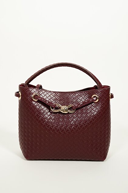 Women's Venty Cherry Color Gold Buckle Hand and Shoulder Bag