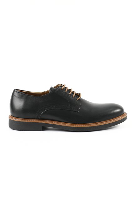 Genuine Leather Black Derby Model Men's Shoes - 242020