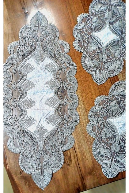 Runner 3-Piece Living Room Set, Table, Coffee Table, Console Cover, Runner, Large Size 88Cm/38Cm, Small Size 50Cm/33Cm