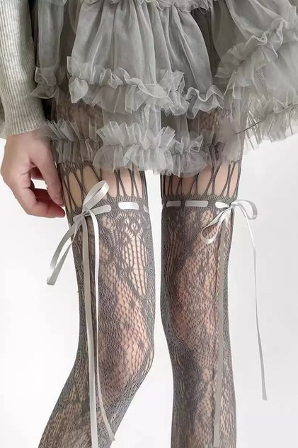 Dantel Fileli Çorap Gothic Y2k Steampunk Lolita seksi Holleween Harajuku