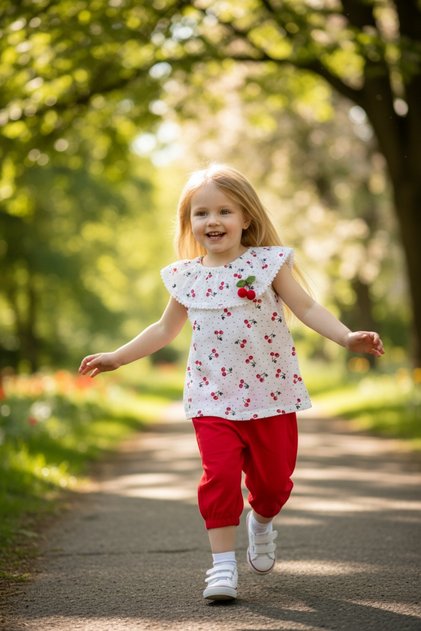 Baby Girl Combed Cotton Capri Set