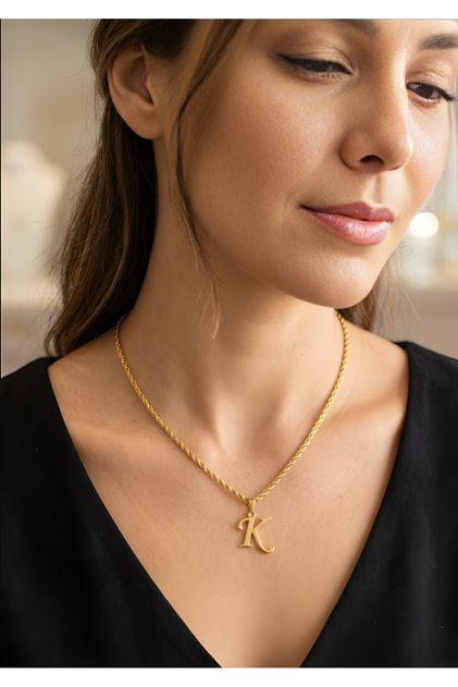 Women's Twisted Chain K Letter Steel Necklace Does Not Tarnish