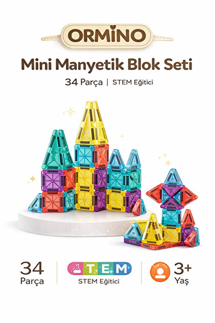 Ormino ORMİNO-Mini Manyetik Blok Seti 34 Parça - Fiyatı, Yorumları