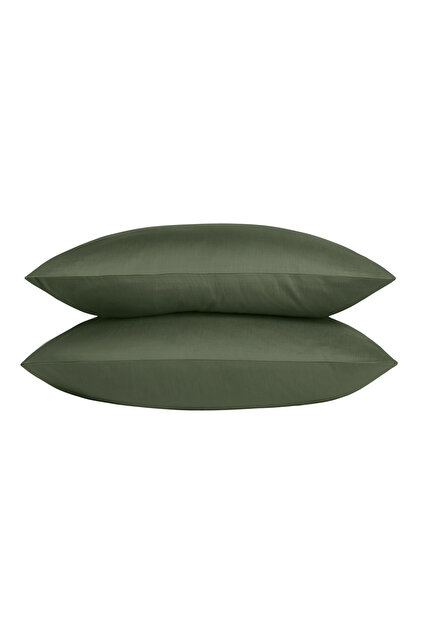 Linestyle 2-Piece Pillowcase 100% Cotton Satin Khaki 50X70 Khaki
