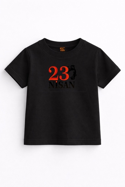 23 April Atatürk Silhouette Printed Children's T-Shirt – National Sovereignty Day Themed