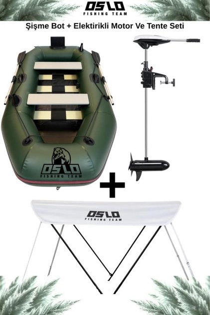 Fishing Team Haki Şişme Bot Motor ve Tente Seti