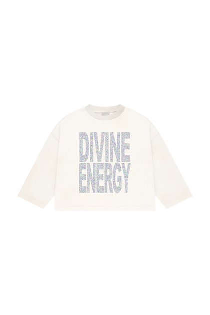 Divine Energy Baskılı Uzun Kollu Basic T-Shirt
