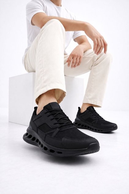Men's White Street Style Sneaker Lightweight Flexible Sole Daily Use Sports Walking Shoes