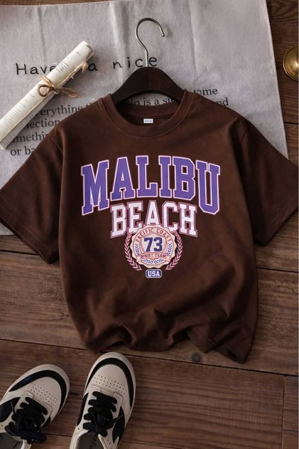Malibu Beach Printed Unisex Children's T-Shirt 6Gh3
