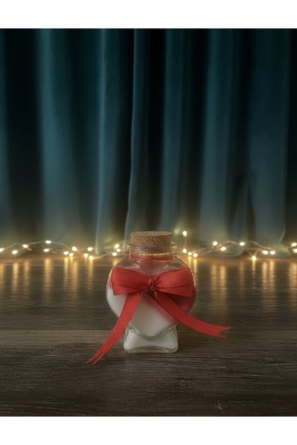 Κερί σόγιας με άρωμα φρούτων σε μπουκάλι σε σχήμα καρδιάς