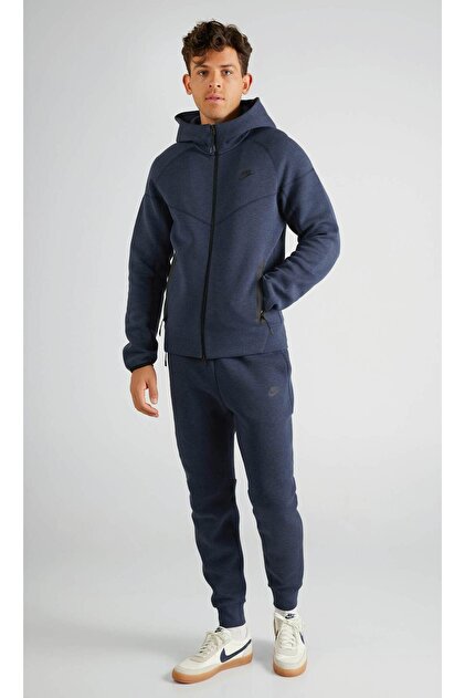 Nike Tech Fleece Full-Zip Hoodie Erkek Lacivert Sweatshirt yakamoz