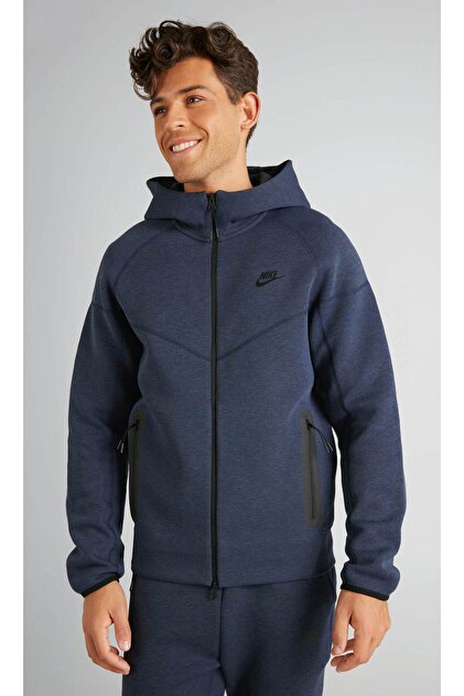 ウォーキング・ランニングウェア TECH FULL ZIP HOODIE Nike Tech Fleece Full-Zip Hoodie Erkek Lacivert Sweatshirt yakamoz
