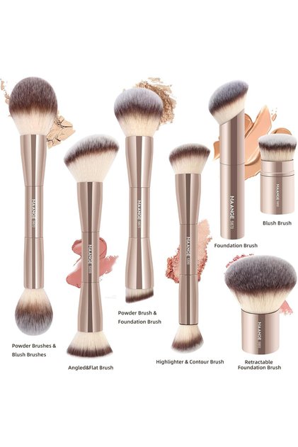 7pcs Makeup Brush Set Double Sided Kabuki Makeup Brushes Contour Brush for Foundation Liquid