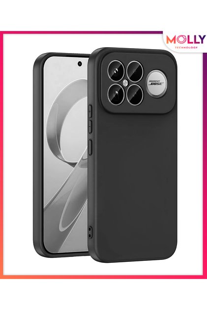 Black Liquid Inside Velvet Matte Silicone Case for Poco F8 Ultra