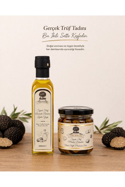 Siyah Trüf Mantar Seti /Trüf Dilimleri 160 g + Trüf yağı 250 ml