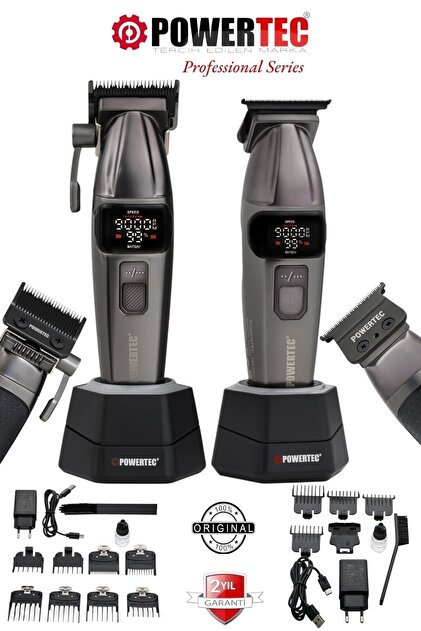 Powertec TR-4646 & TR-2626 Profesyonel Tıraş Makinesi 2'li Set