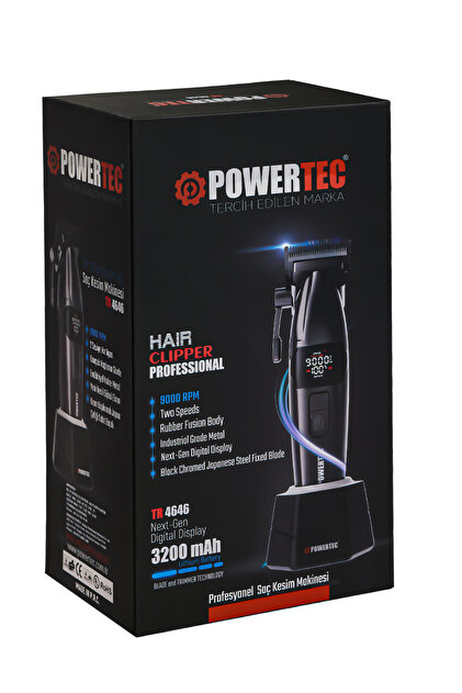 Powertec TR-4646 & TR-2626 Profesyonel Tıraş Makinesi 2'li Set
