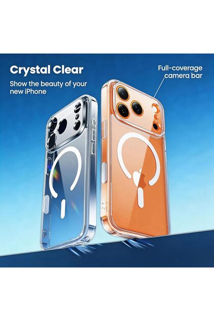 Hybrid PureClear cover for iPhone 17 Pro Compatible with Magsafe-Magnetic Charger Case Bumpe