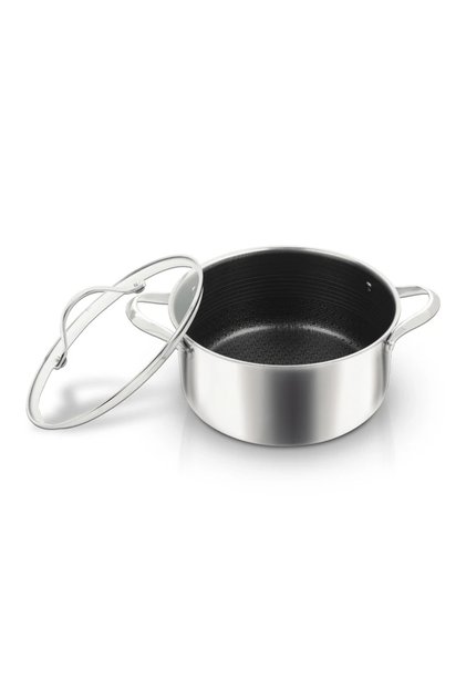 Silver Pro Series 20cm Deep Pot 3.3L with Glass Lid