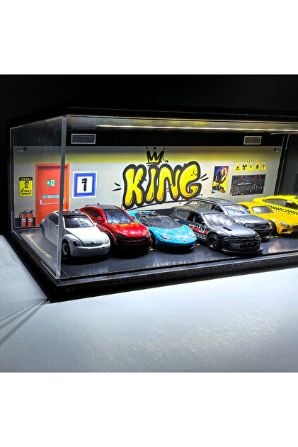 GOOD SIGN Diorama Garaj 1/64 Ölçek 8, LED Işıklı USB Kablolu Model