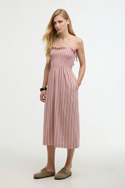 Madeline Midi Elbise PI19 Gardenia Stripe