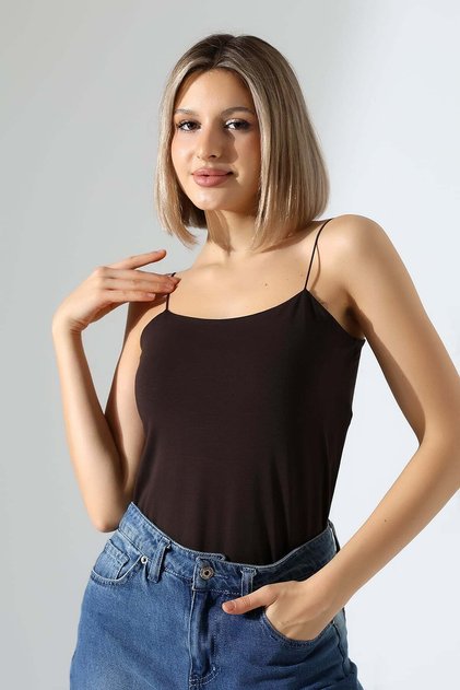 Women's Compact Crop Tank Top with Elastic Straps 21563