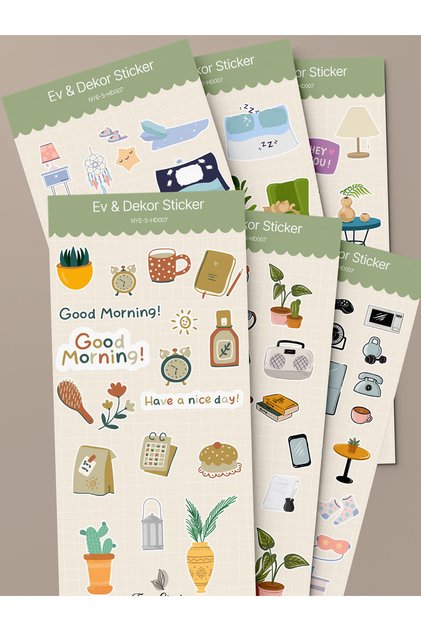 Home & Decor Sticker Set - 6 Sheets / Agenda, Stickers, Scrapbook