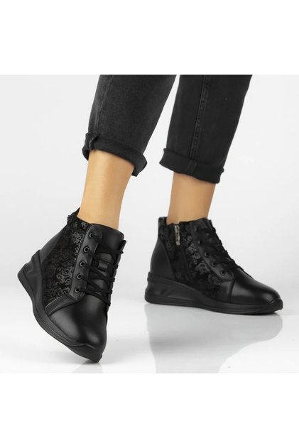 cizme de piele 7280 negre