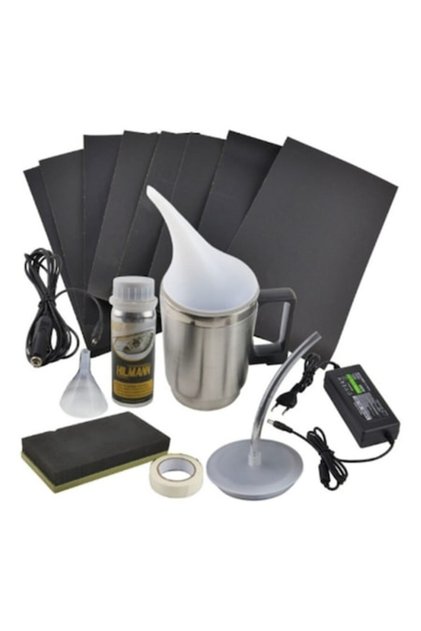 Kit restaurare faruri auto cu polimer lichid 600ml, accesorii si alimentare duala 12V / 220V