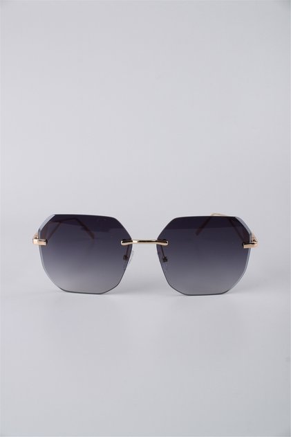 Women's Gold Framed Geometric Smoked Gradient Glass Sunglasses Gg25Mp3407R02