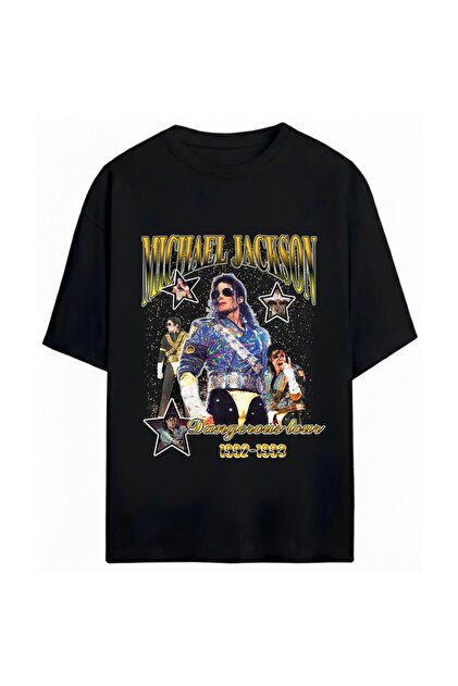Michael Jackson Tシャツ SVART WEAR Michael Jackson Unisex Oversize %100 Pamuklu T-Shirt