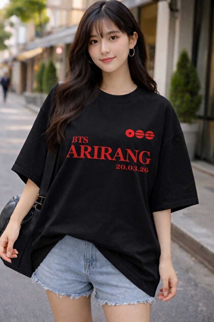 PAVRO Arirang World Tour Bts Printed Oversize Tshirt- Trendyol