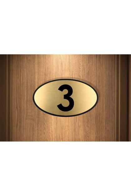 Apartment Site - Apartment Hotel Office Door Number Gold - Black Plexiglass 10X7Cm Number 3 Will Be Sent