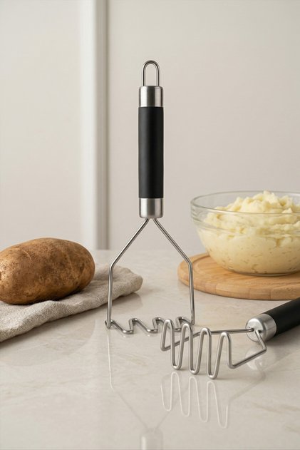 Stainless Steel Luxury Potato Masher | Practical Potato Masher and Puree Maker | 21 cm