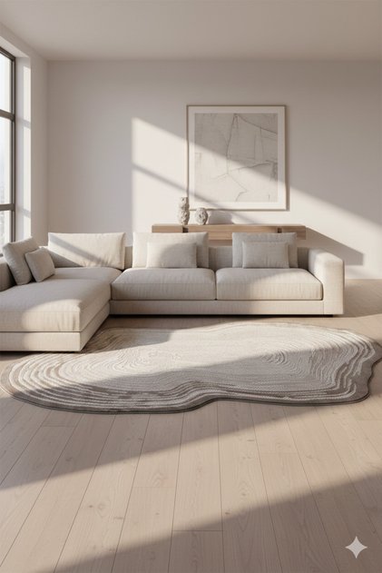 Wave 001 Şekilli Özel Kesim Halı – Leke Tutmaz, Toz Yapmaz, Dayanıklı Premium Halı