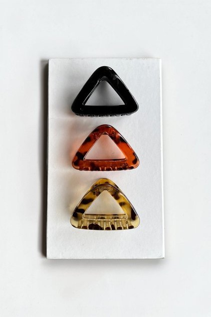 Triangle Model Leopard Pattern 3-Piece Latch Buckle Set 8cm