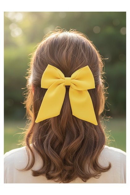 Spring Breeze Vibrant Yellow Silky Textured Bow Buckle - the Ultimate Handmade Accessory