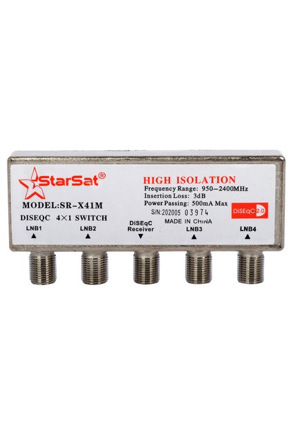 SR-X41M DiSEqC Switch | 4-Port Satellite Signal Switch for LNBs
