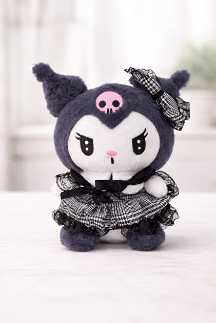 TIGOES Kuromi Peluş Oyuncak 25 cm Yumuşak Dokulu Punk Stil
