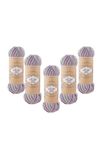 Superwash Artisan (9003) 5 Pieces 100 Gr 420 Mt 75% Wool Hand Knitting Yarn – Soft Durable Multi-Colored Yarn