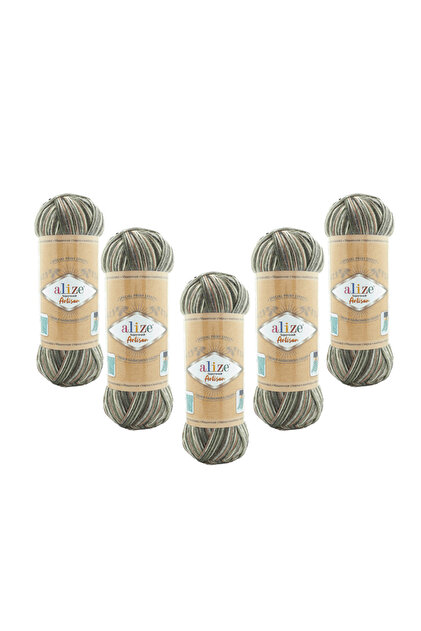 Superwash Artisan (9014) 5 Pieces 100 Gr 420 Mt 75% Wool Hand Knitting Yarn – Soft Durable Multi-Colored Yarn