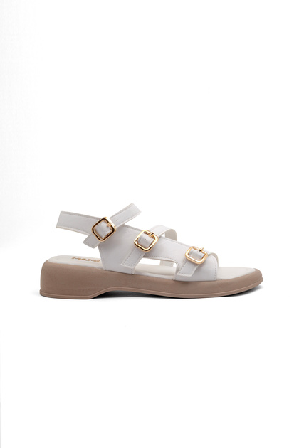 İk 2060 Double Strap Buckle Detailed Adjustable Sandals