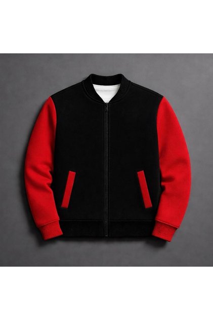 3 İplik Premium New Season Basic Unisex College Jacket - Unprinted, Plain Look with Colored Sleeves