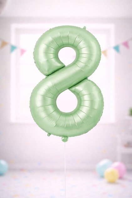 76 cm Retro Green 8 Number Age Balloon Foil Birthday Party Decoration