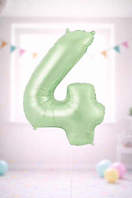 76 cm Retro Green 4 Number Age Balloon Foil Birthday Party Decoration